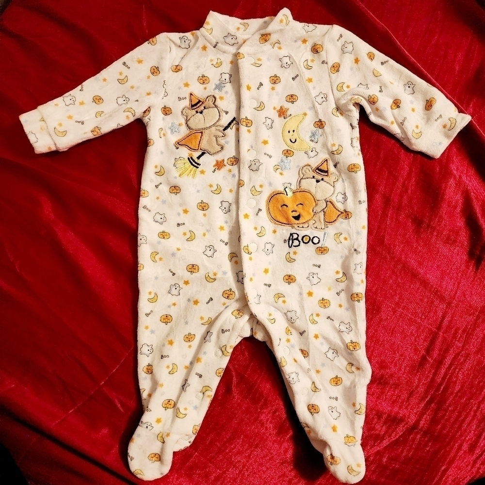First Moments Halloween Sleeper Footed One Piece Snap Closure Infant Baby 0-6M